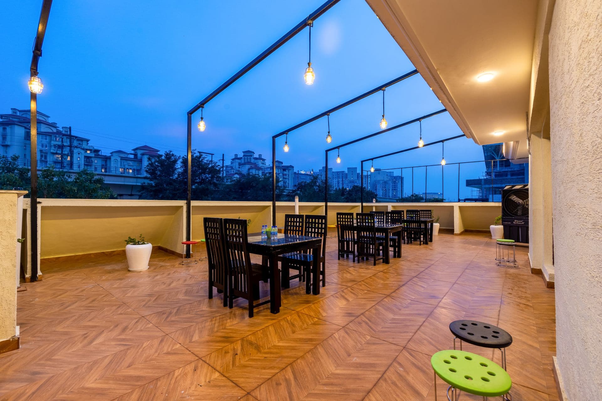 Rooftop Venue at Dusk